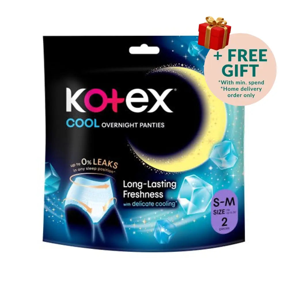 KOTEX OVERNIGHT PANTIES COOL S/M 2S
