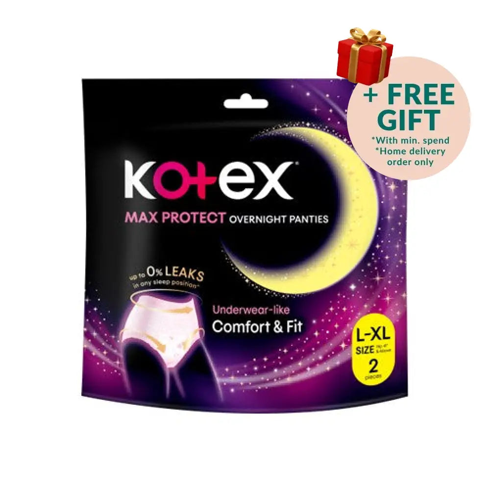 KOTEX OVERNIGHT PANTIES L/XL 2S