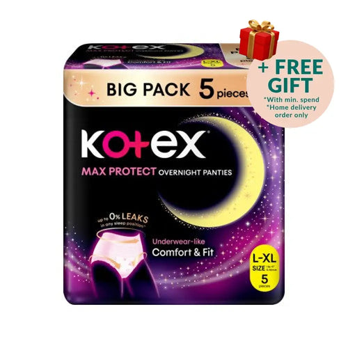 KOTEX OVERNIGHT PANTIES L/XL BIG PACK 5S