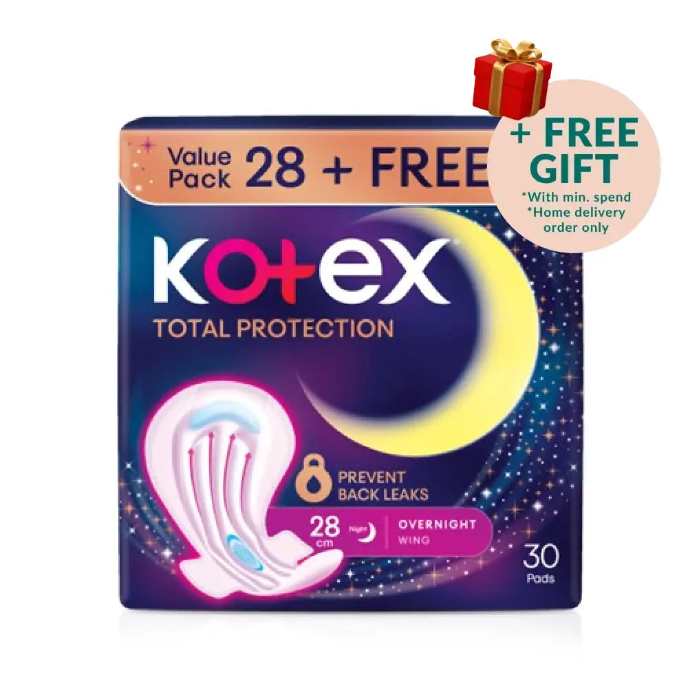 KOTEX TOTAL PROTECTION RISE-UP GUARD OVERNIGHT 28CM WING 28S