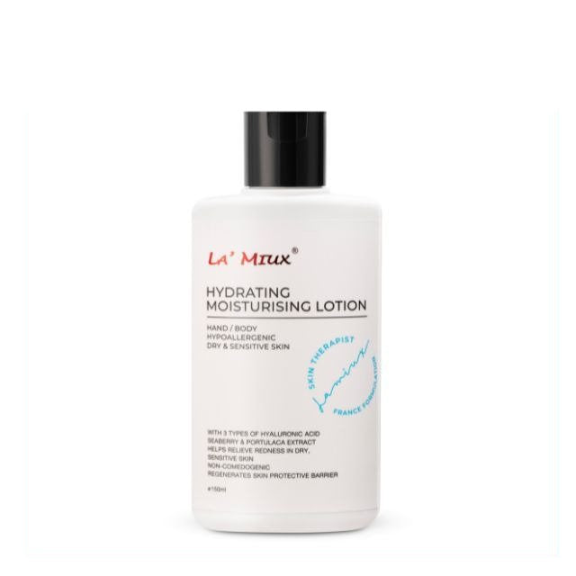 LAMIUX Hydrating Moisturising Lotion for Dry Skin with hyaluronic acid and panthenol for deep hydration