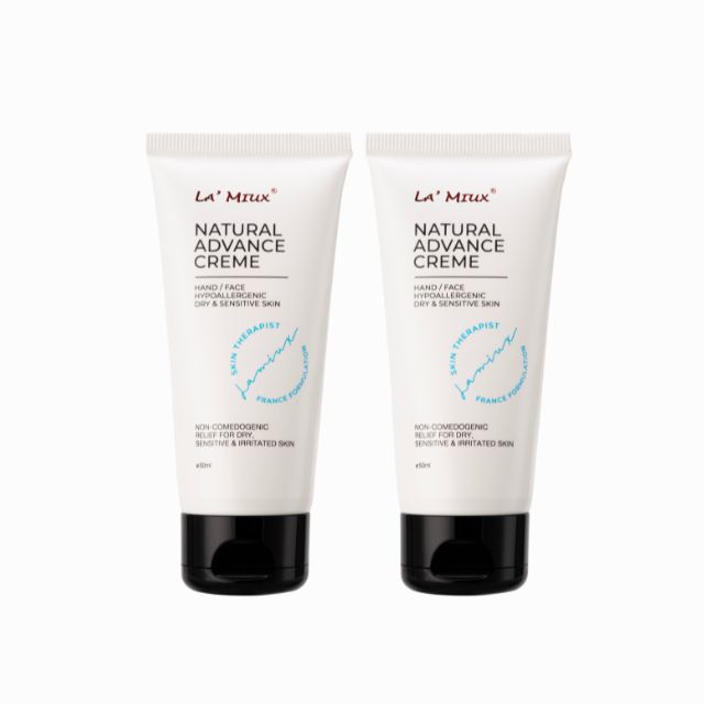 LAMIUX Natural Face Cream for Sensitive Skin in two tubes for gentle skincare and hydration