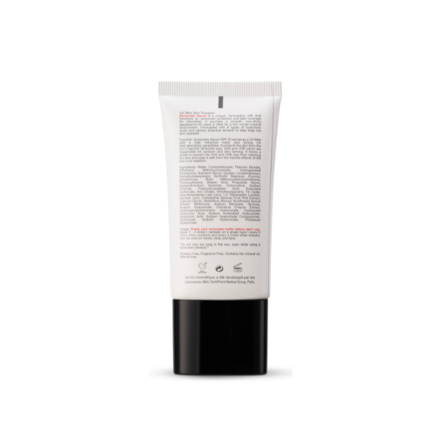 Lamiux sunscreen serum SPF 40 in a sleek tube for effective sun protection and skincare