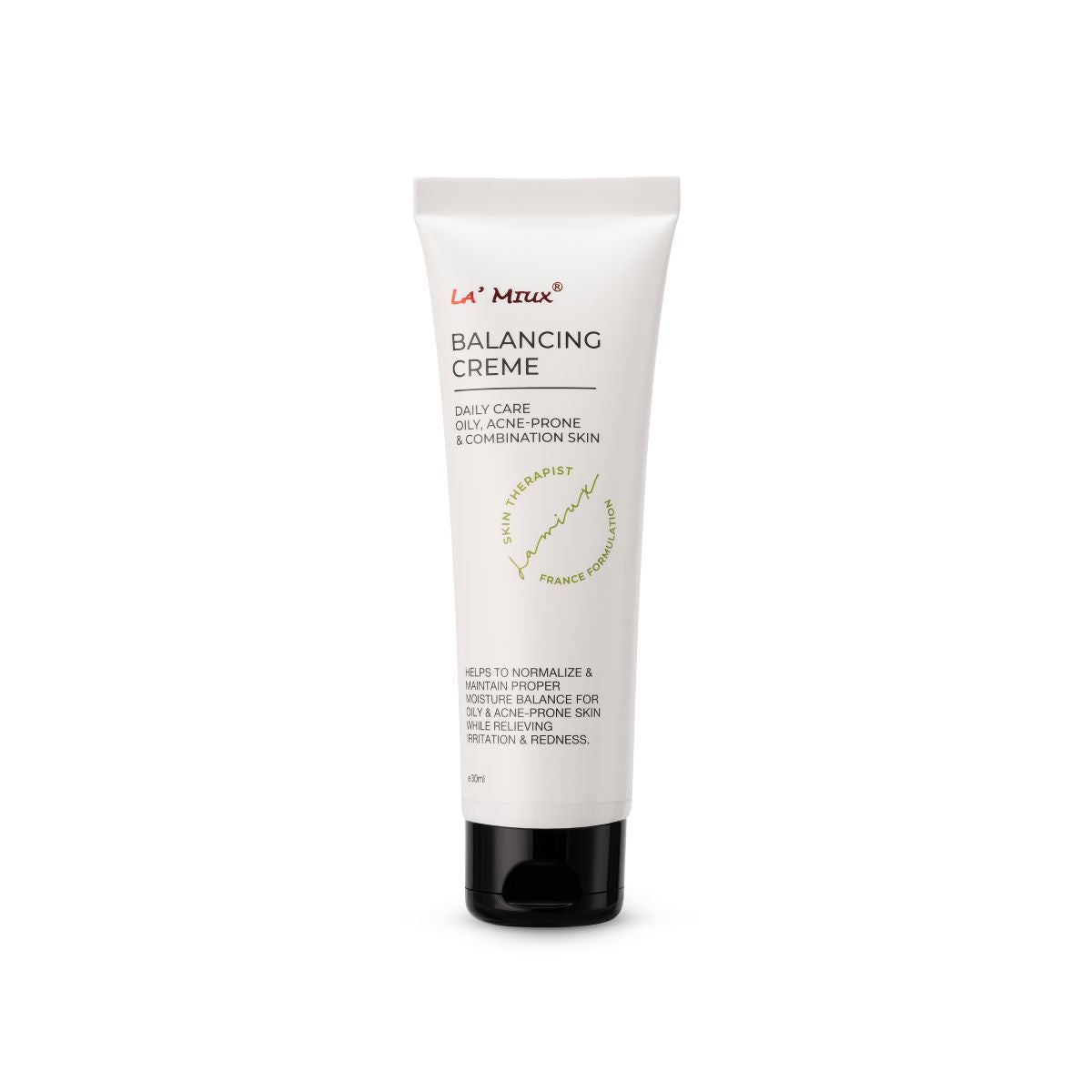 LAMIUX Balancing Cream for oily skin in a tube, ideal for daily care of combination skin