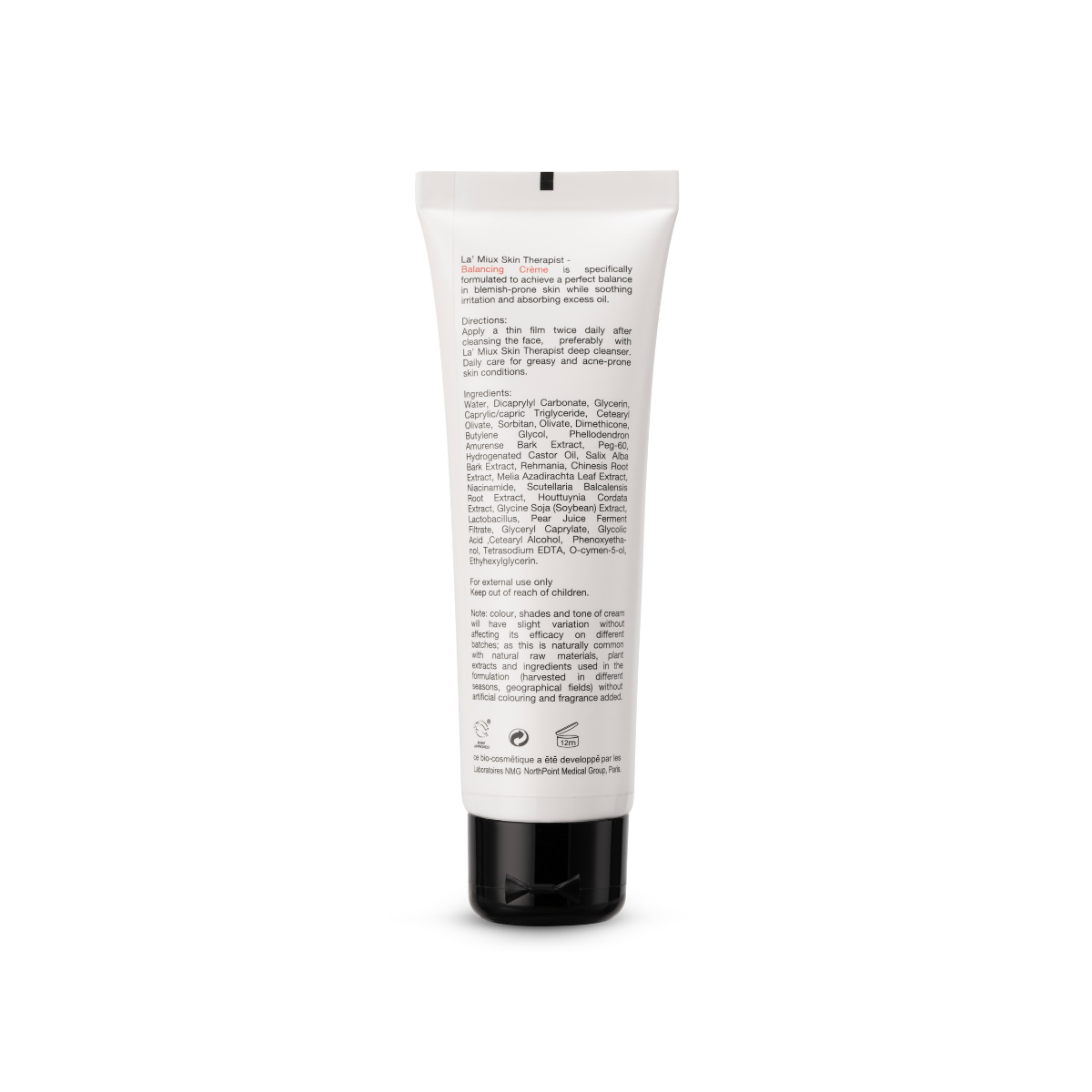 LAMIUX Balancing Cream for Oily Skin in a tube for improved skin texture and hydration