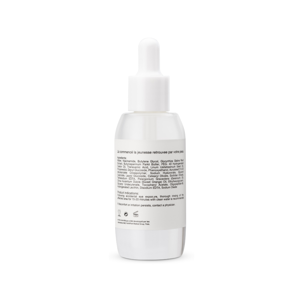 LAMIUX Radiance Serum for Dull Skin in a white dropper bottle for brightening and revitalizing skin.