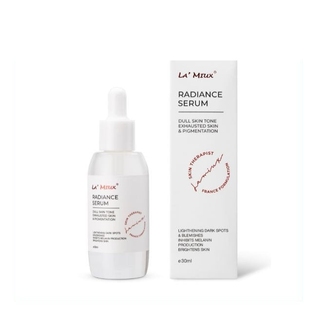 LAMIUX Radiance Serum for dull skin in a 30ml bottle with packaging for brighter and rejuvenated skin