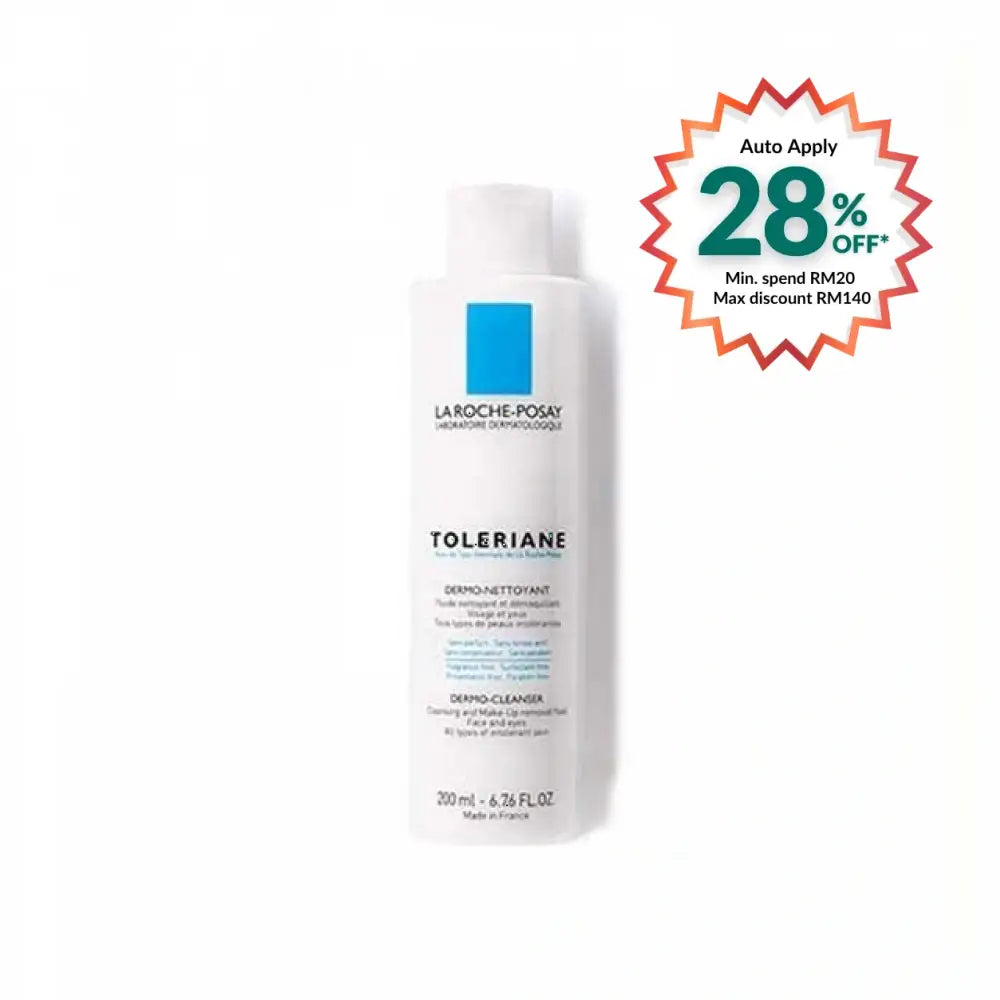 La Roche Posay Toleriane Dermo Cleanser 200ml for sensitive skin with gentle, effective formula