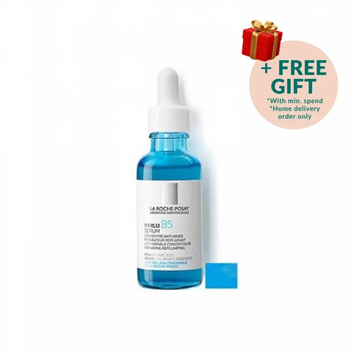 La Roche Posay Hyalu B5 Serum in a blue dropper bottle for anti-aging skin treatment