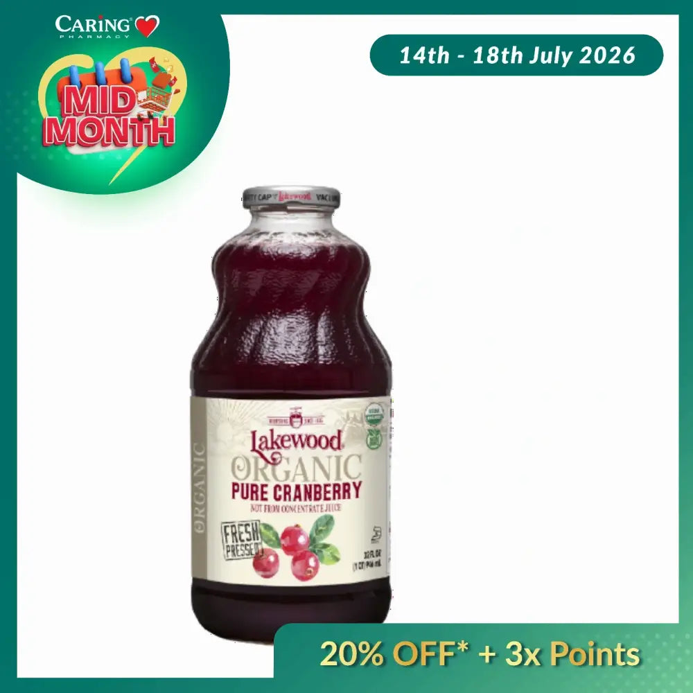 LAKEWOOD ORGANIC PURE CRANBERRY JUICE 946ML