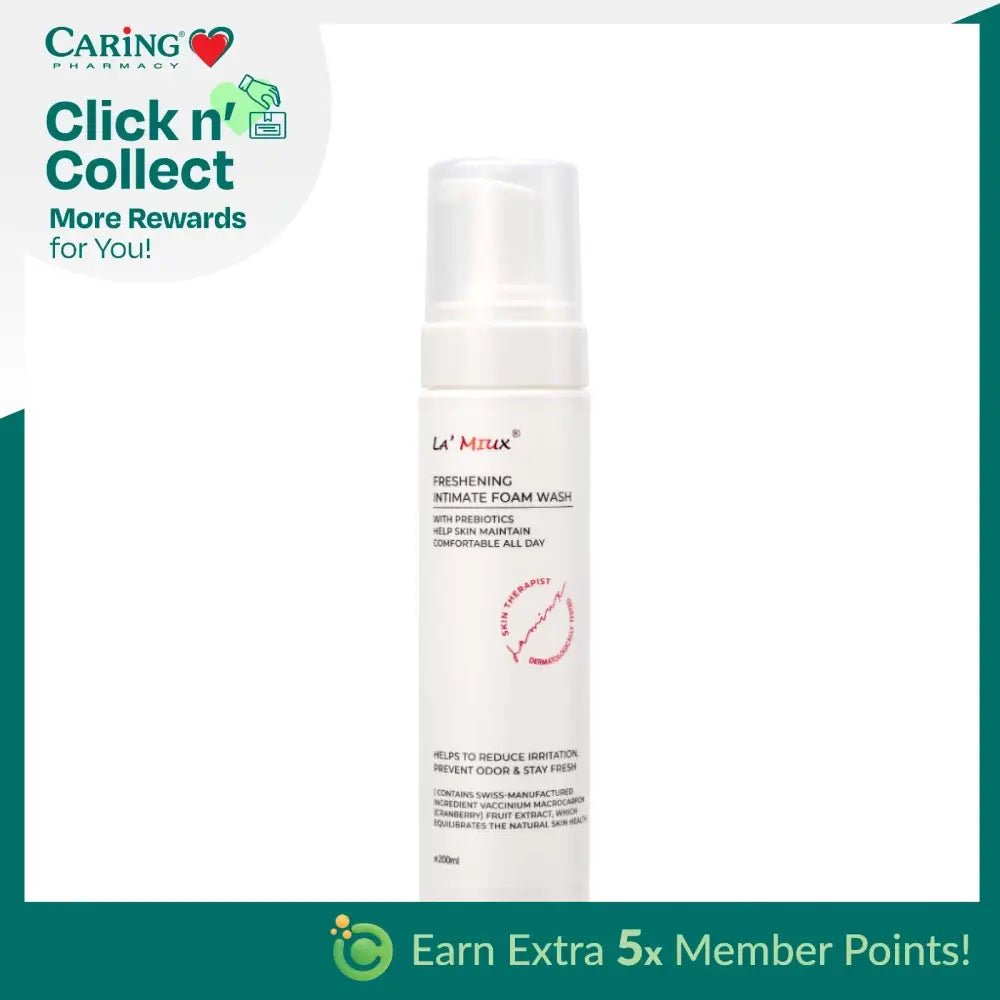 LAMIUX FRESHENING INTIMATE FOAM WASH 200ML