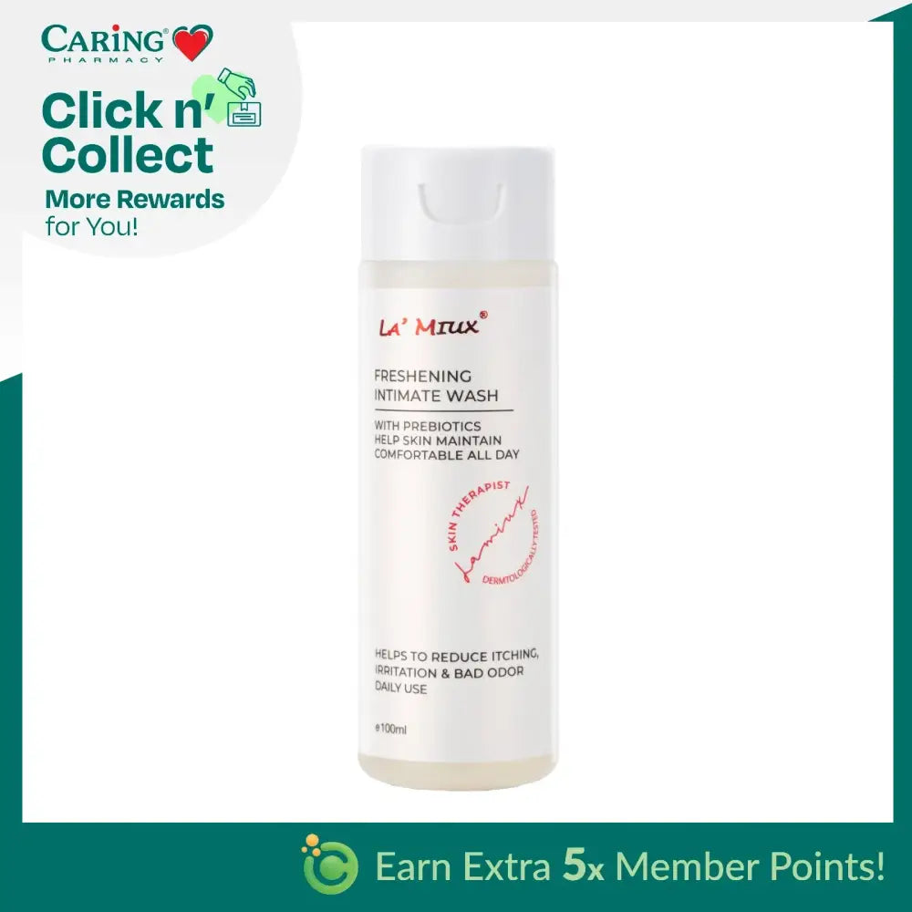 LAMIUX Freshening Intimate Wash with Prebiotics for comfortable and irritation-free daily use