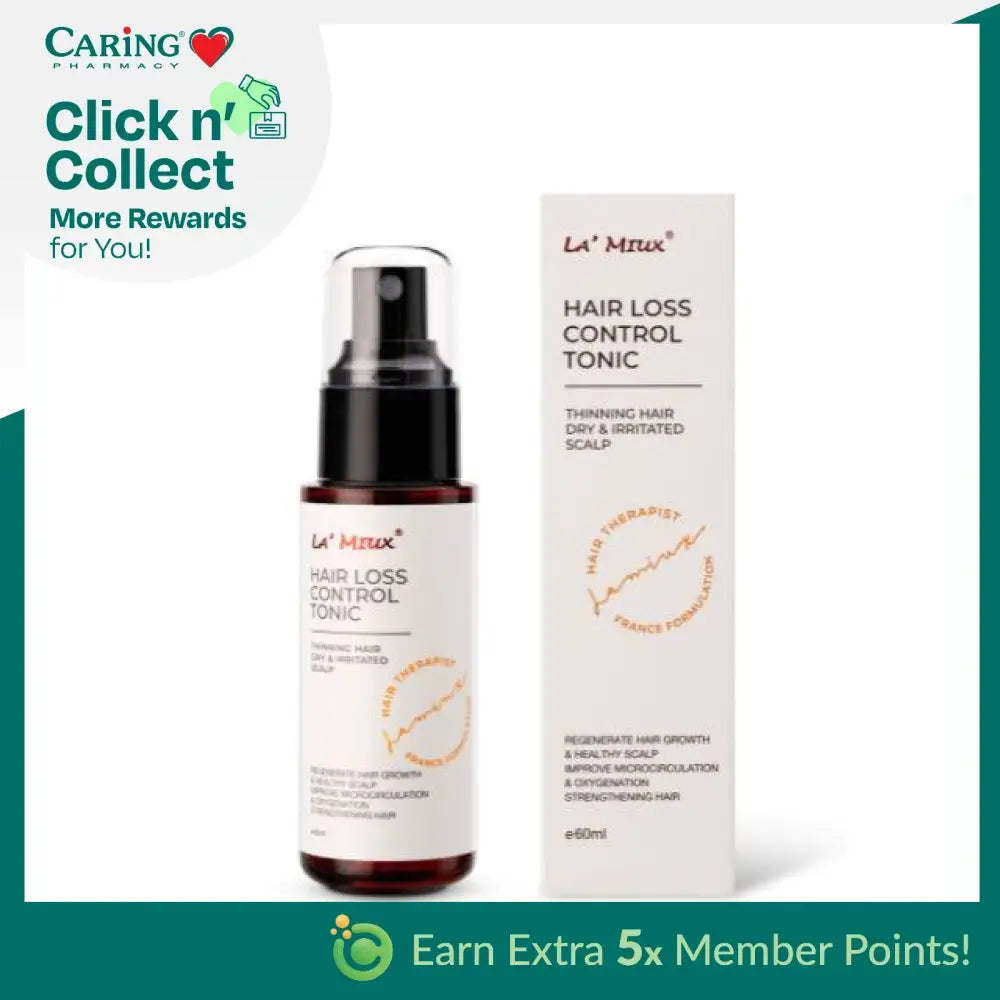 LAMIUX Hair Loss Control Tonic in a spray bottle for thinning hair and dry scalp treatment
