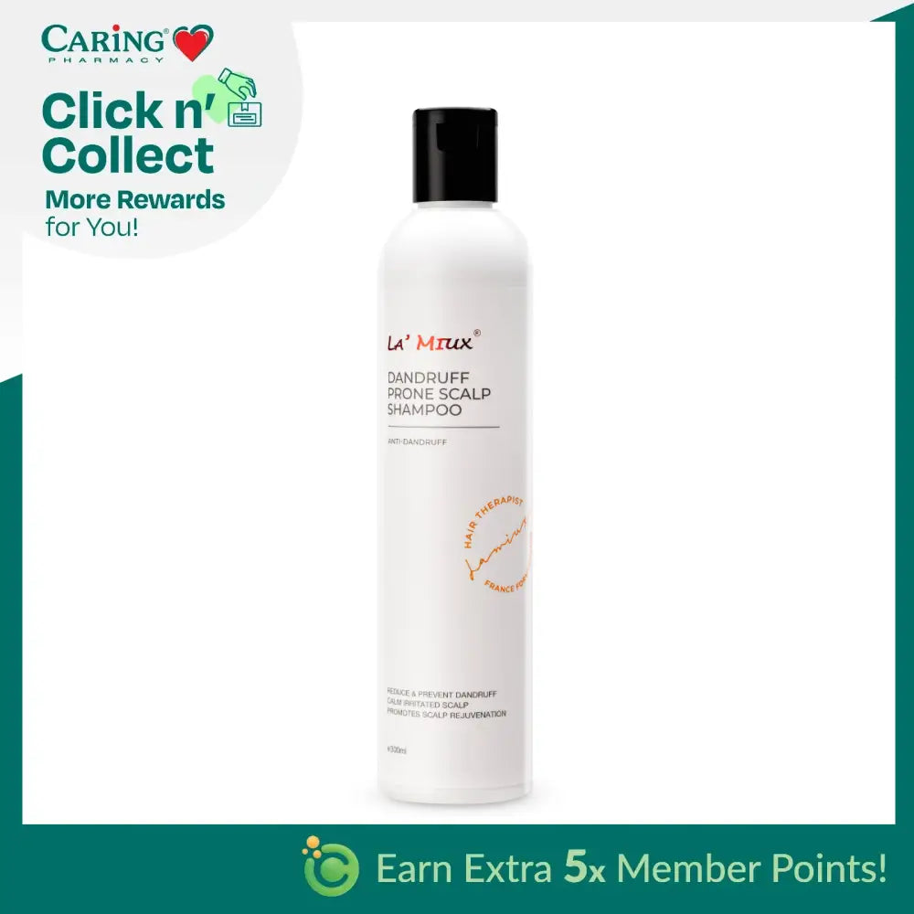 LAMIUX Dandruff Shampoo for Sensitive Scalp in a 400ml bottle, designed to soothe and treat dandruff
