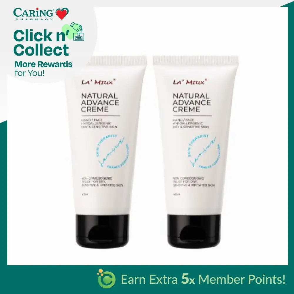 LAMIUX Natural Face Cream for Sensitive Skin in two tubes for gentle skincare and hydration