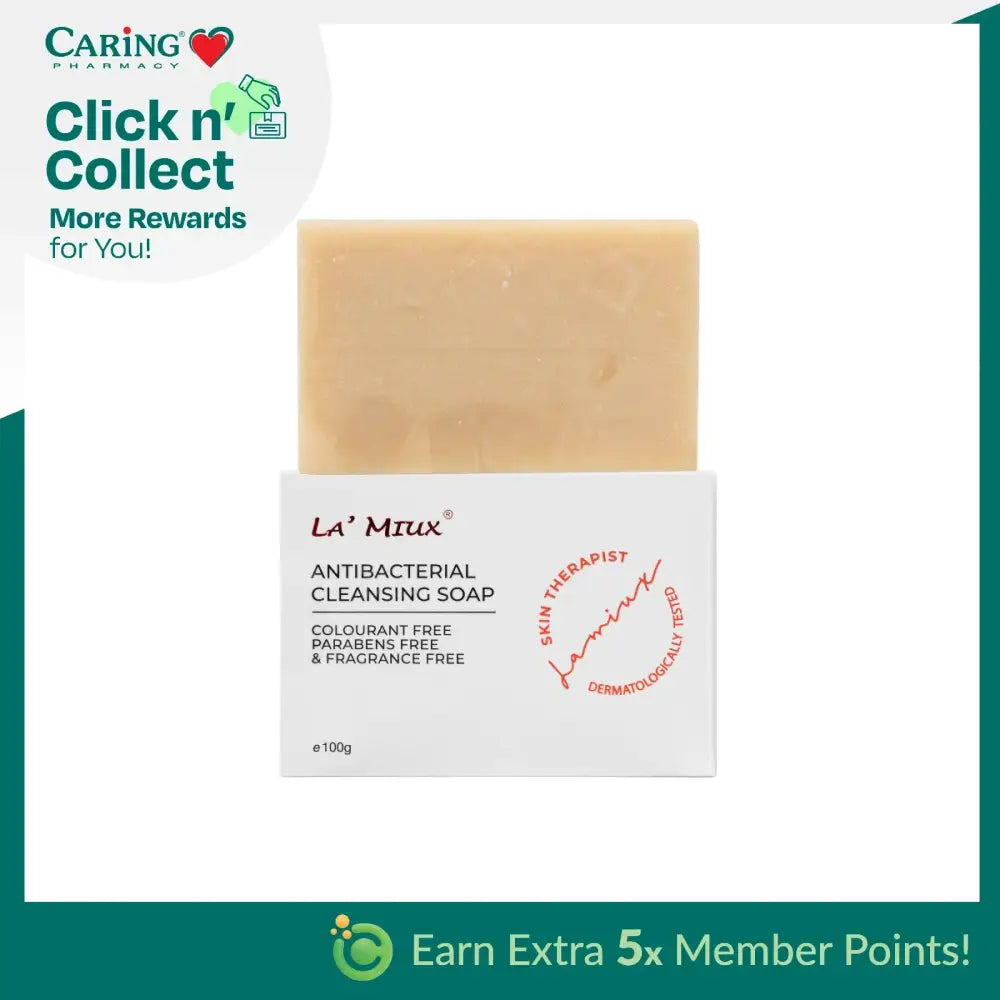 LAMIUX Antibacterial Cleansing Bar for Sensitive Skin with colorant and fragrance-free formula