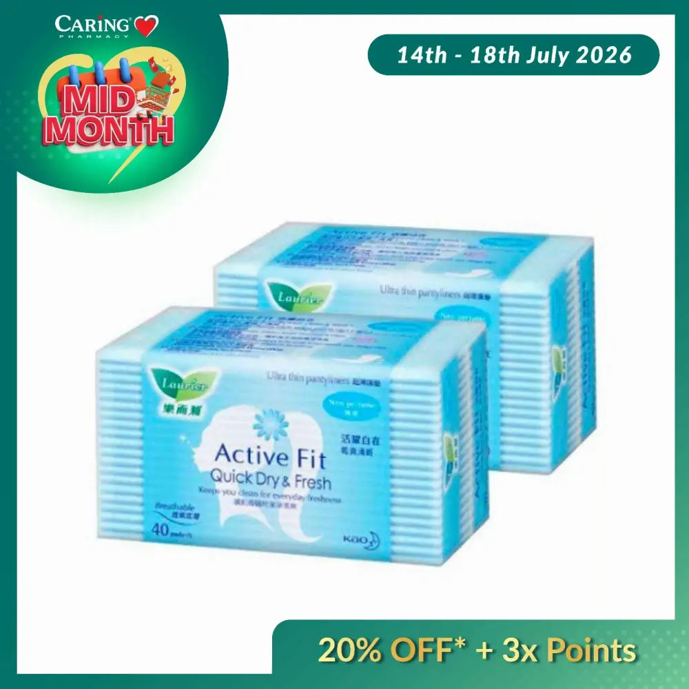 LAURIER PANTYLINER ACTIVE FIT NON PERFUME 40SX2