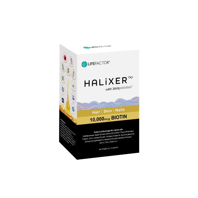 LIFE FACTOR Halixer biotin supplement for hair growth with 10,000 mcg for healthy hair, skin, and nails