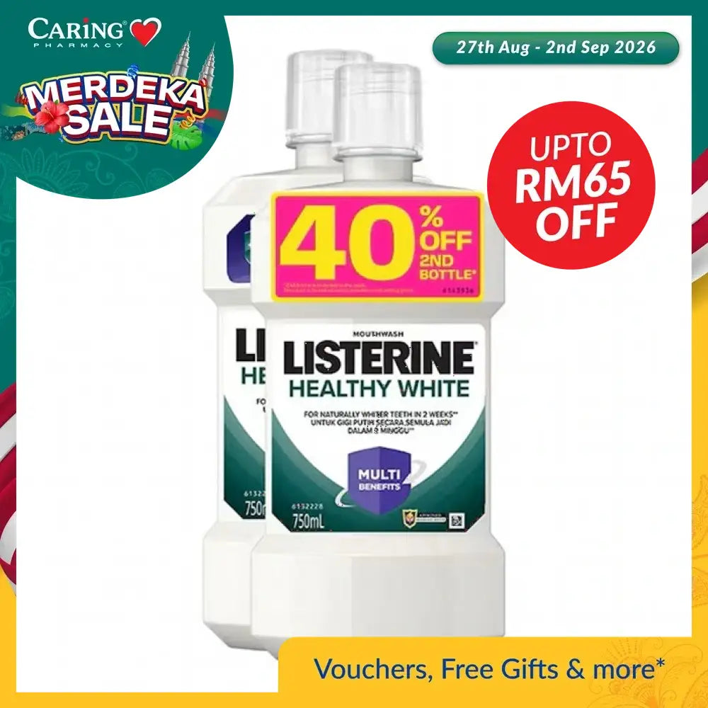 LISTERINE HEALTHY WHITE 750ML 2S