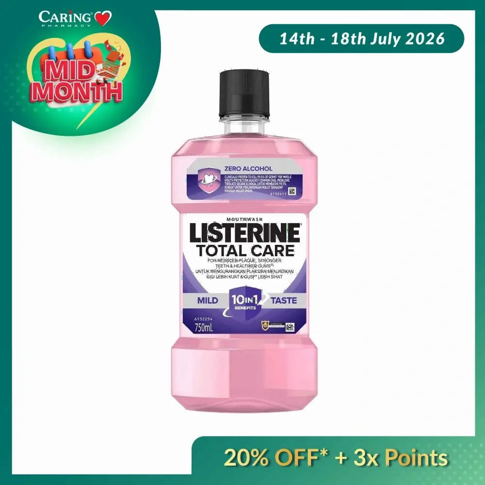 LISTERINE MOUTHWASH 750ML TOTAL CARE MILD TASTE