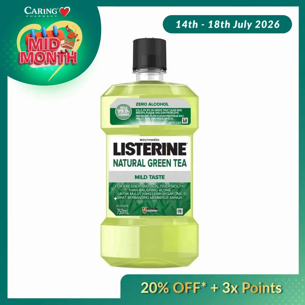 LISTERINE MOUTHWASH GREEN TEA MILD TASTE 500ML