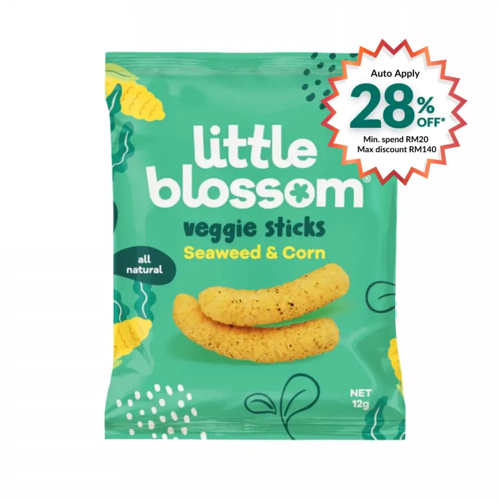 LITTLE BLOSSOM FRUITY STICKS SEAWEED & CORN 12G