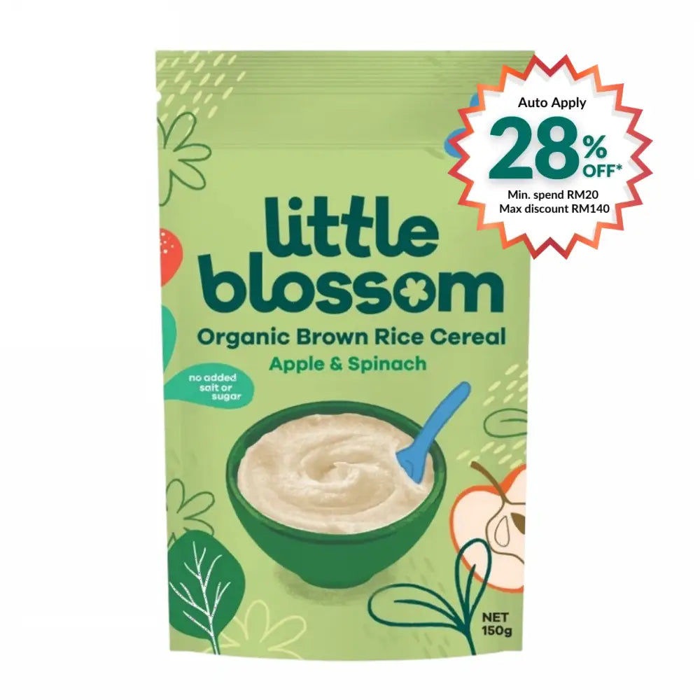 LITTLE BLOSSOM RICE CEREAL APPLE & SPINACH 150G