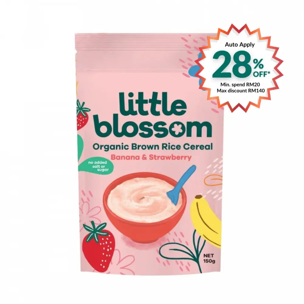 LITTLE BLOSSOM RICE CEREAL BANANA & STRAWBERRY 150G
