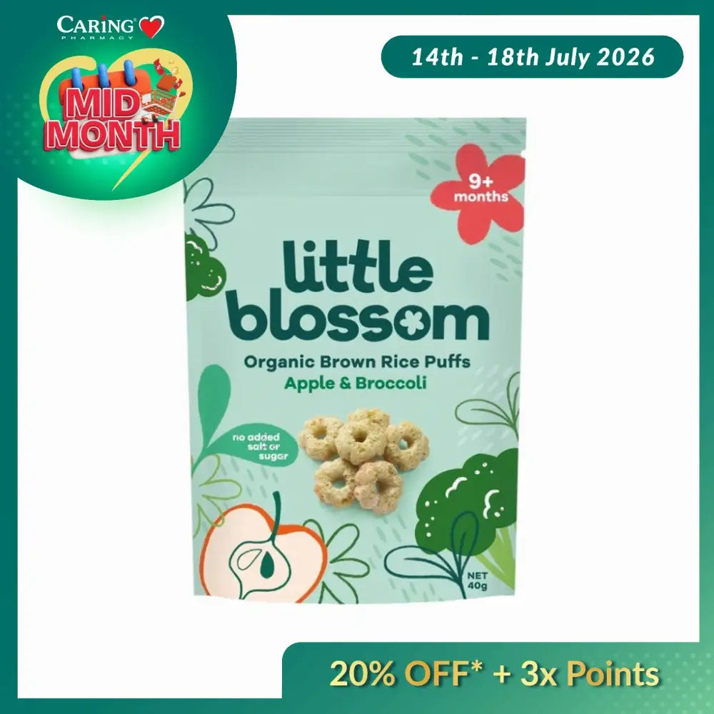 LITTLE BLOSSOM RICE PUFFS APPLE & BROCCOLI 40G