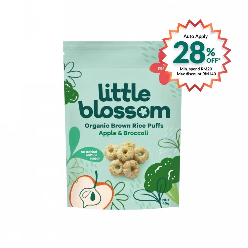 LITTLE BLOSSOM RICE PUFFS APPLE & BROCCOLI 40G