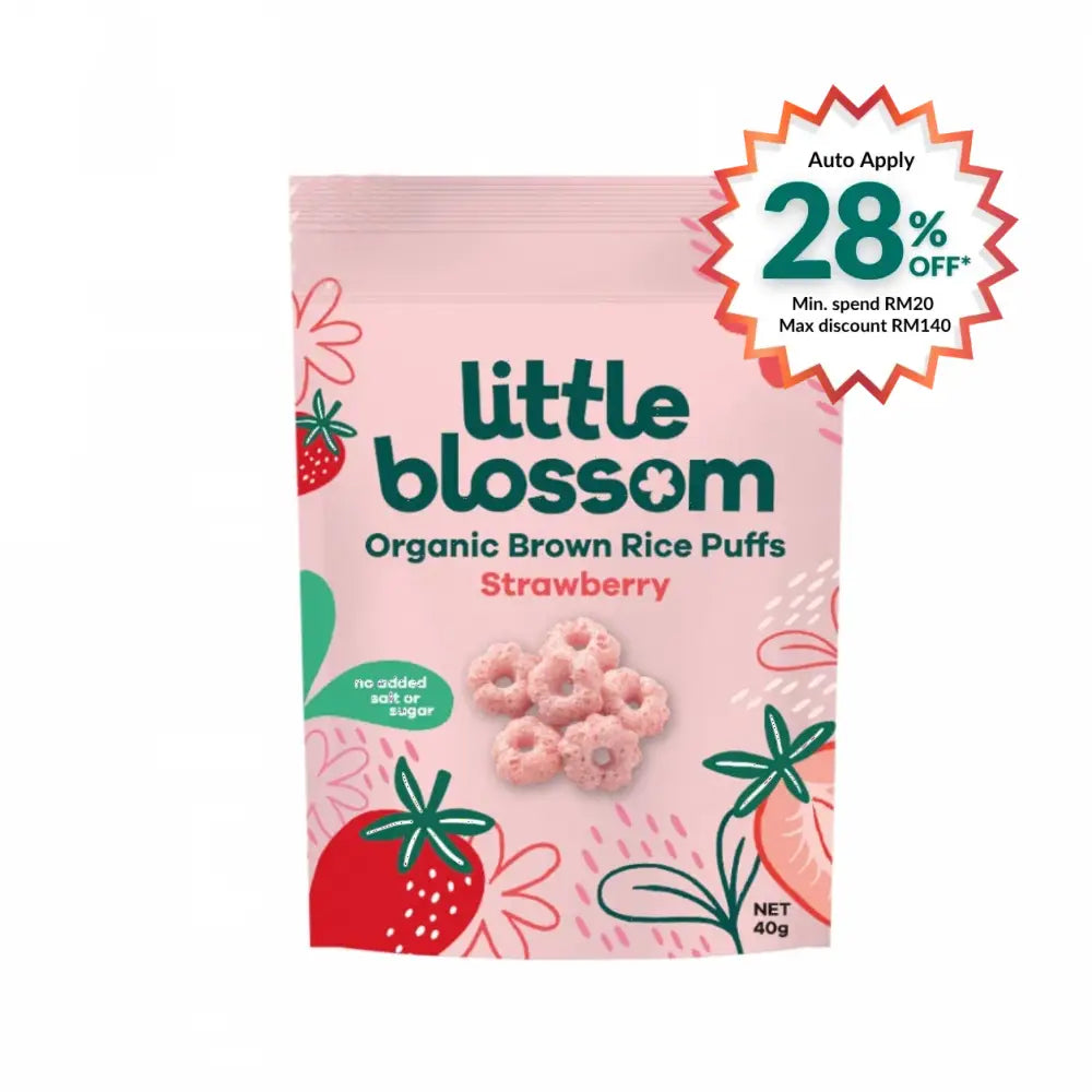 LITTLE BLOSSOM RICE PUFFS STRAWBERRY 40G