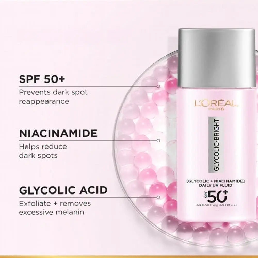 LOREAL GLYCOLIC-BRIGHT DARK SPOT UV SPF 50+ 50ML