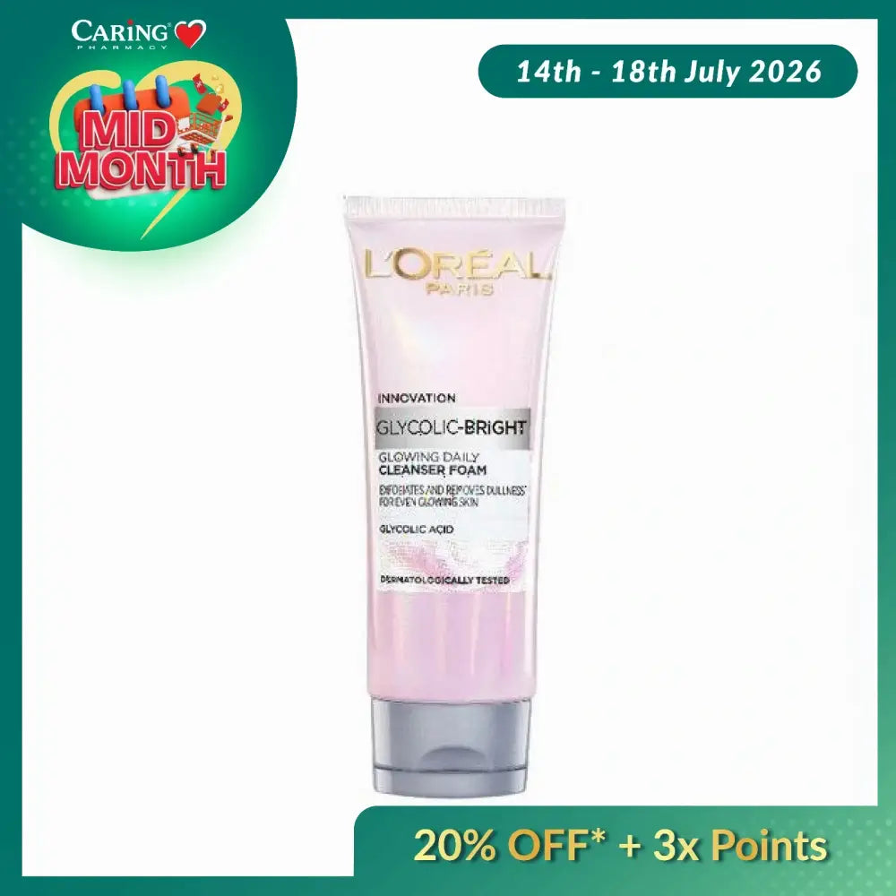 LOREAL GLYCOLIC-BRIGHT GLOWING DAILY CLEANSER FOAM 100ML