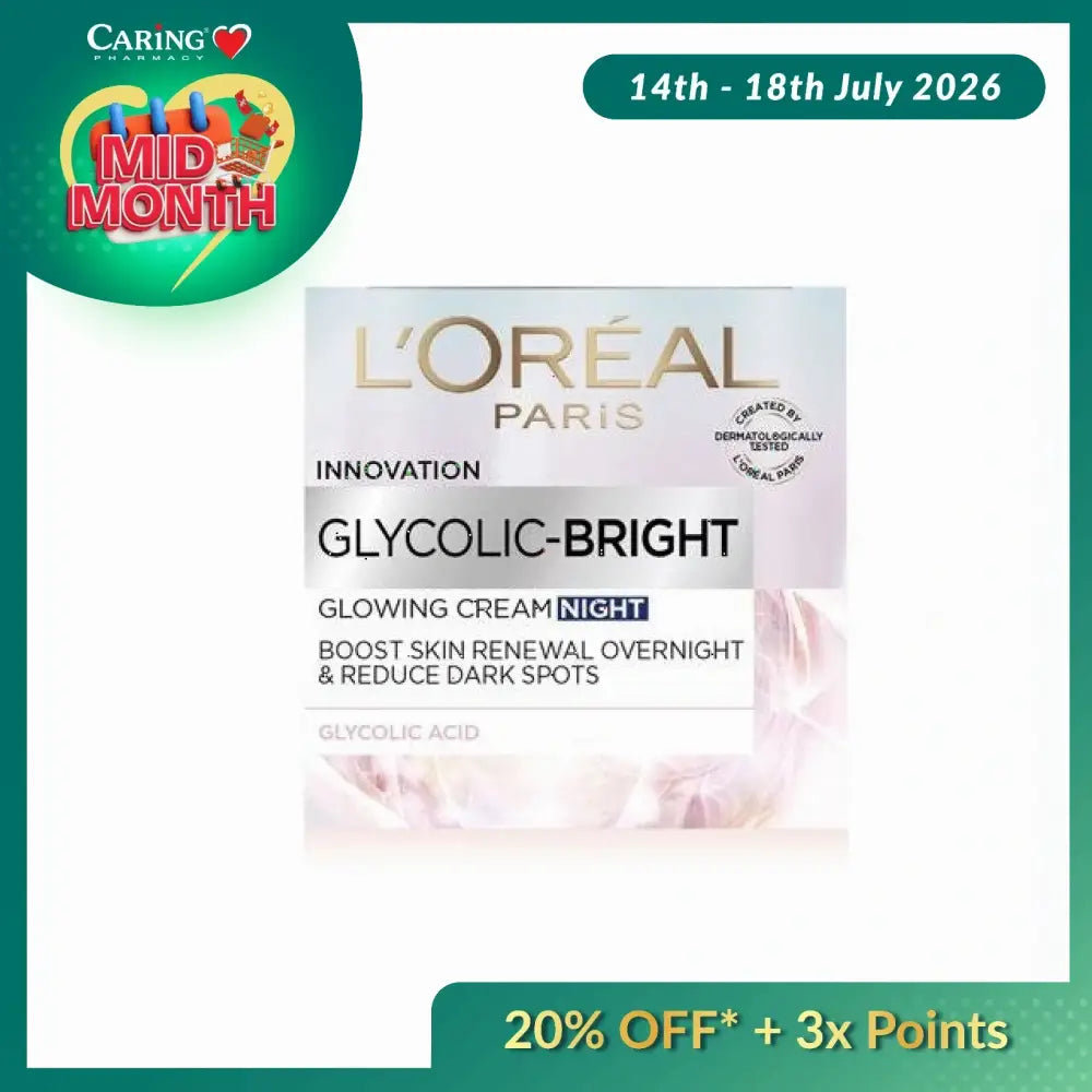 LOREAL GLYCOLIC-BRIGHT GLOWING NIGHT CREAM 50ML