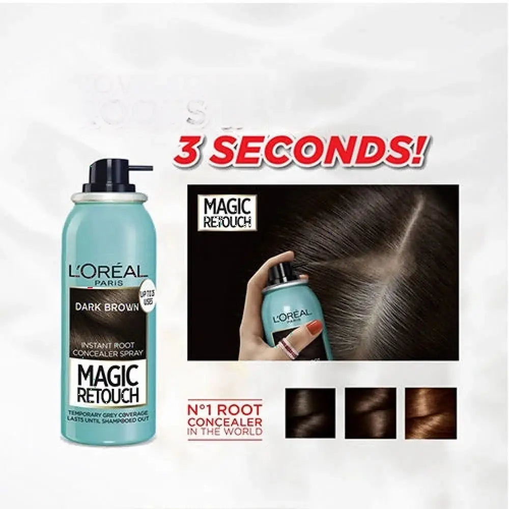LOREAL MAGIC RETOUCH INSTANT ROOT CONCEALER SPRAY-BROWN 75ML