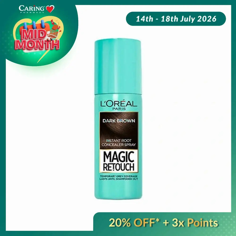 LOREAL MAGIC RETOUCH INSTANT ROOT CONCEALER SPRAY-BROWN 75ML