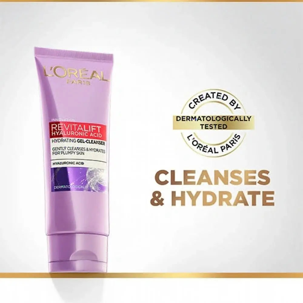 LOREAL REVITALIFT HYALURONIC ACID HYDRATING GEL CLEANSER 100ML