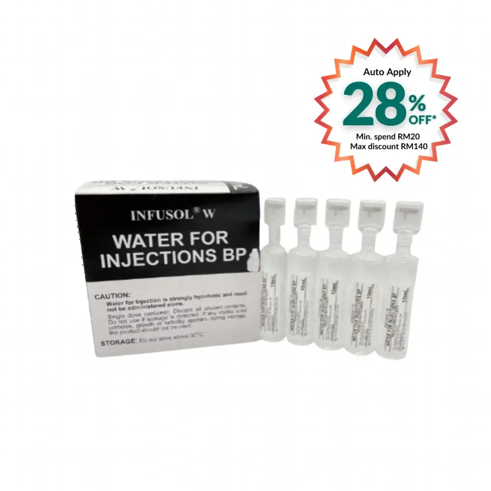 LUENWAH INFUSION WATER FOR INJECTION BP AMPOULE 10ML 20S