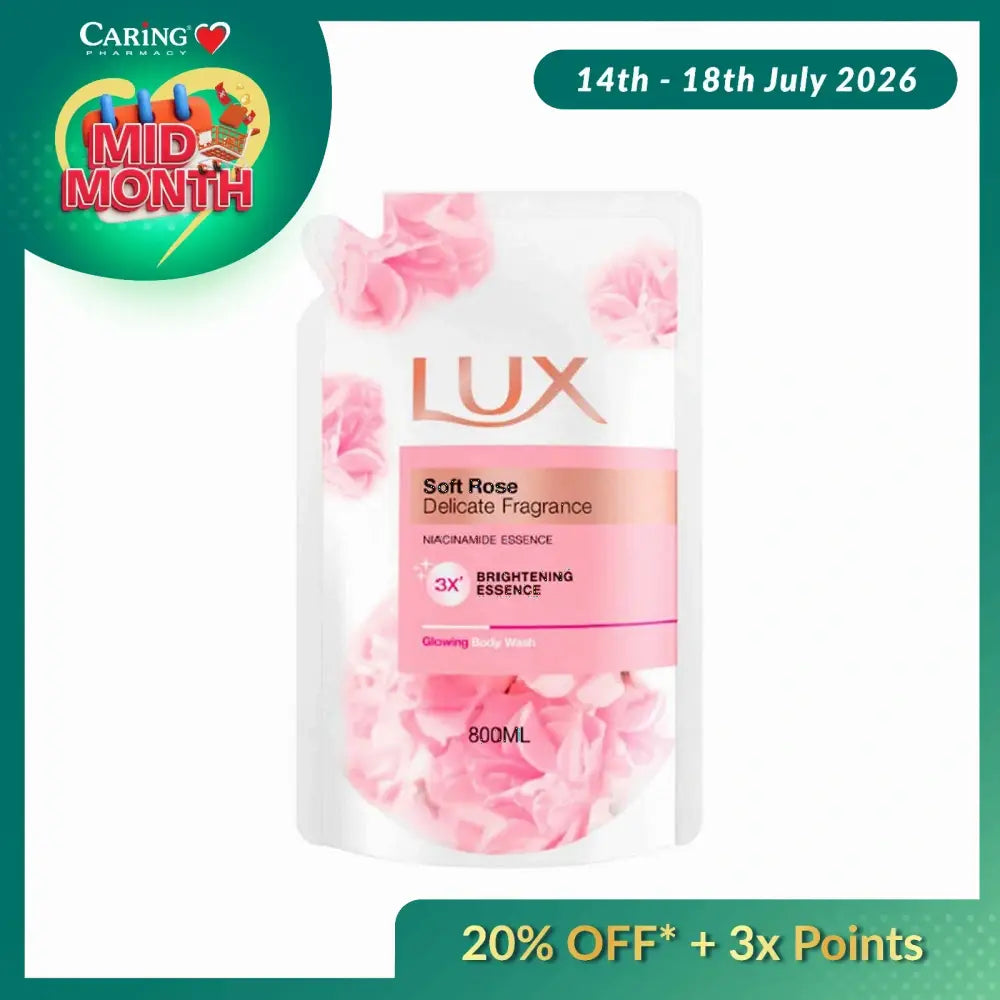 LUX BODY WASH ROSY GLOW REFILL 800ML