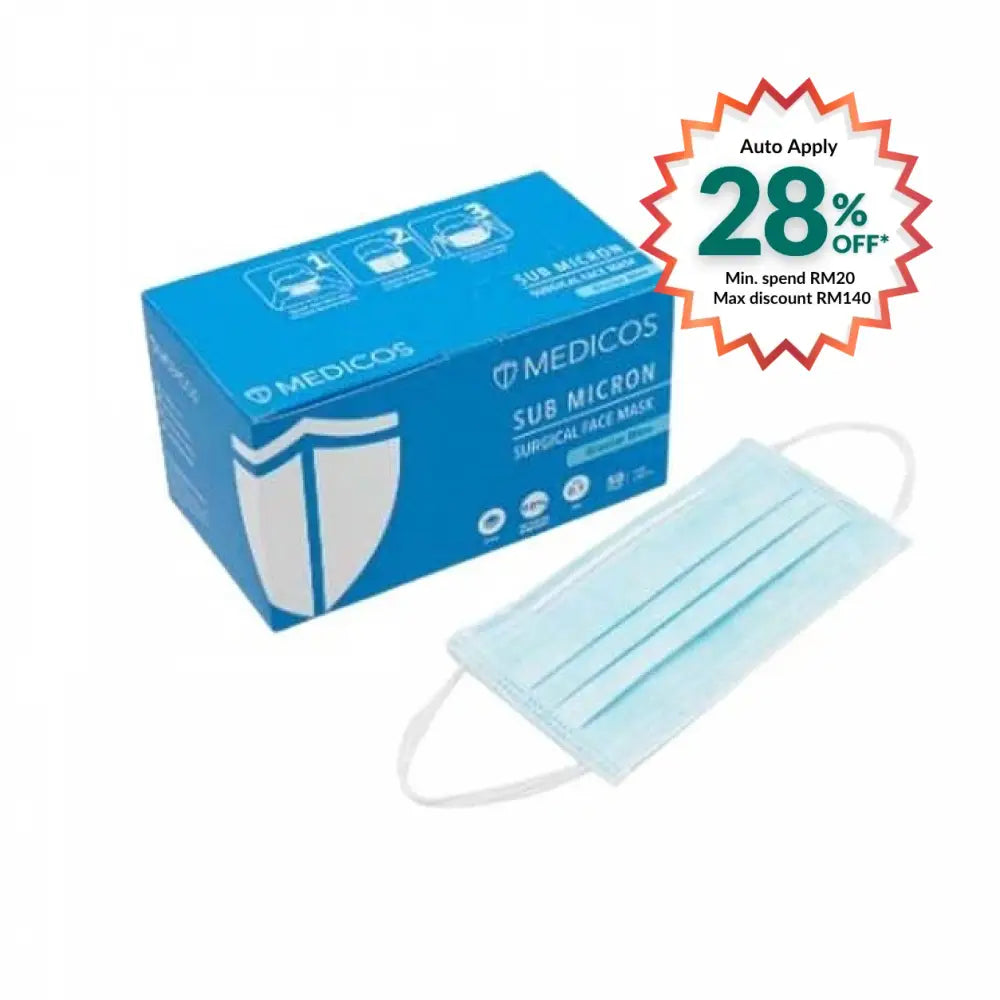 MEDICOS 3PLY AD MASK GLACIER BLUE 50S
