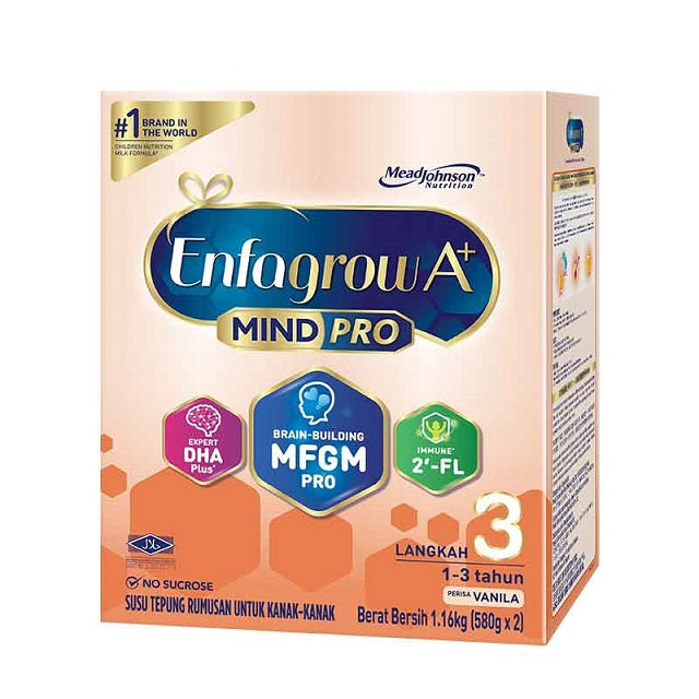Enfagrow A+ MindPro Step 3 vanilla powdered milk formula for children aged 1-3 years