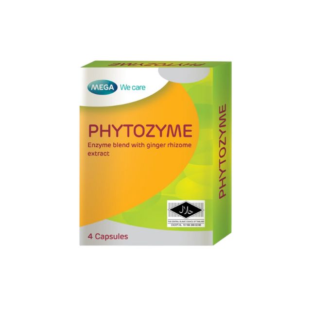 Bio-Life Phytozyme capsules box containing four capsules with enzyme blend and ginger extract