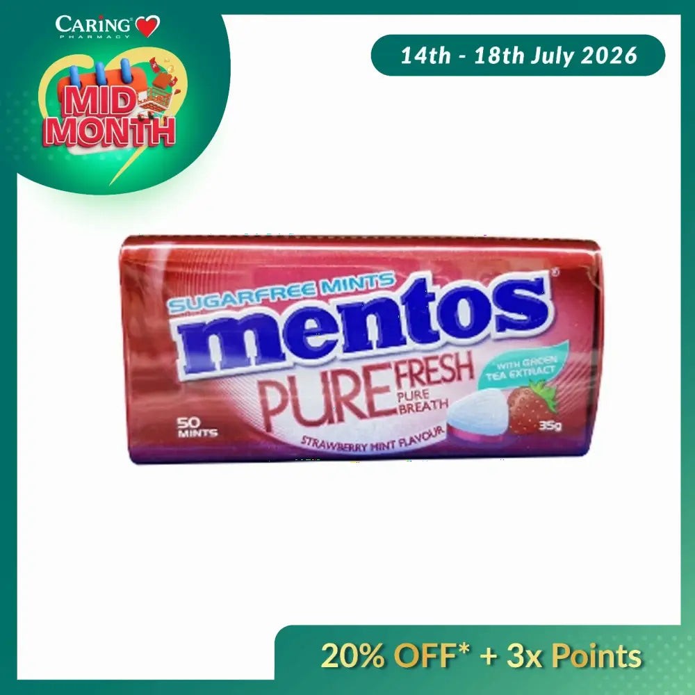 MENTOS PURE FRESH TIN STRAWBERRY 35G 9S