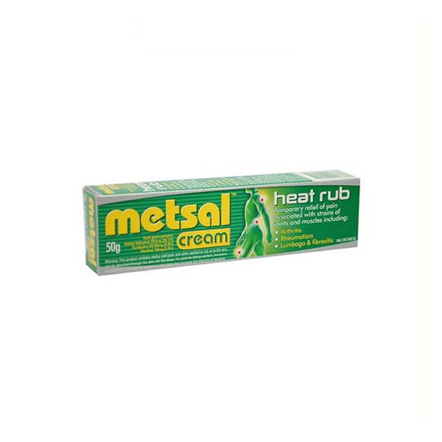 Metsal cream 50g pain relief heat rub for temporary relief of muscle and joint pain