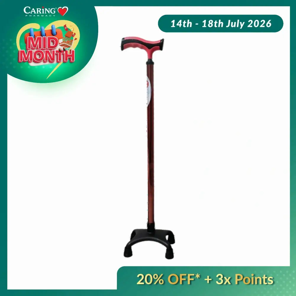 MOBILIS EURO STYLE QUAD CANE MO-9282L (BROWN)