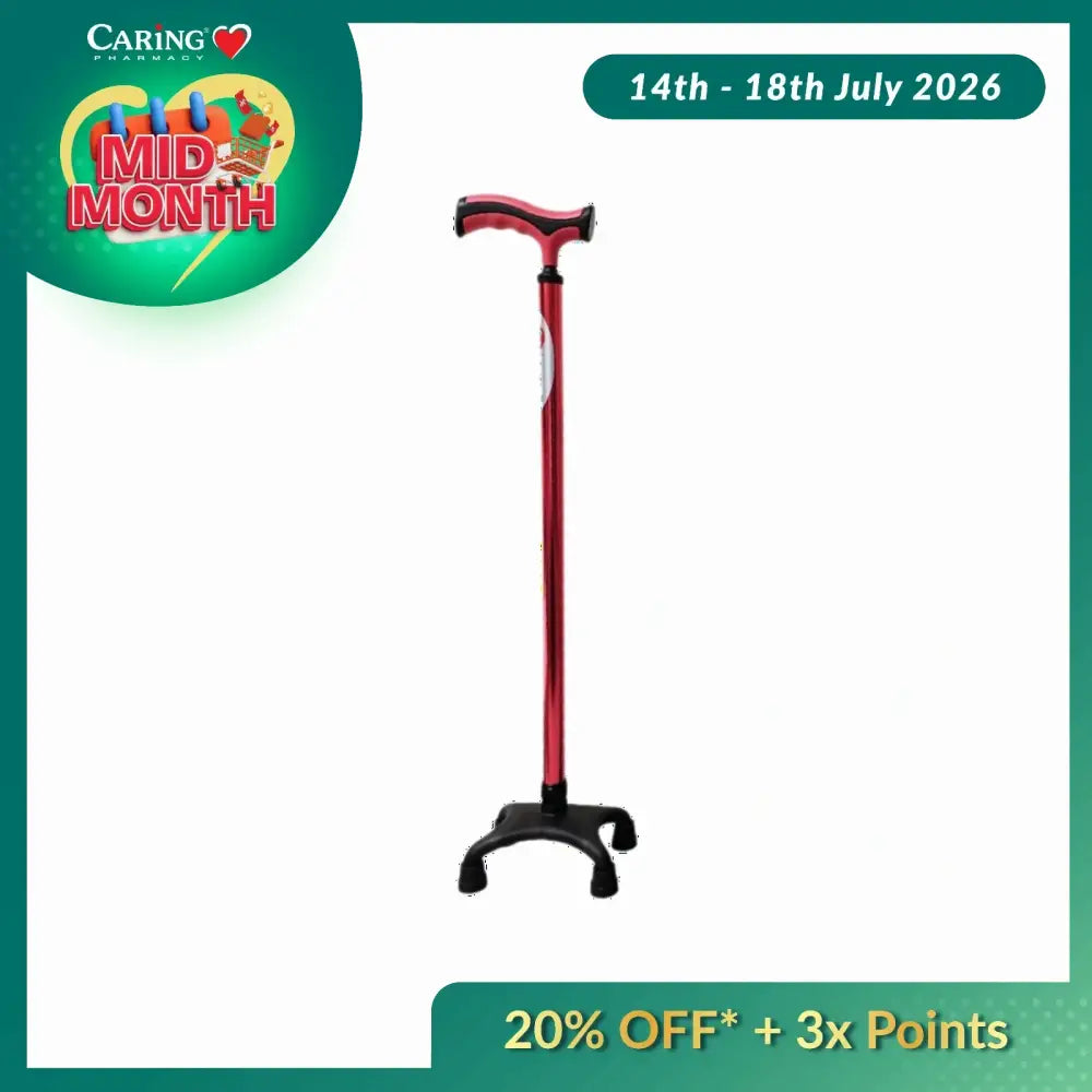 MOBILIS EURO STYLE QUAD CANE MO-9282L (RED)