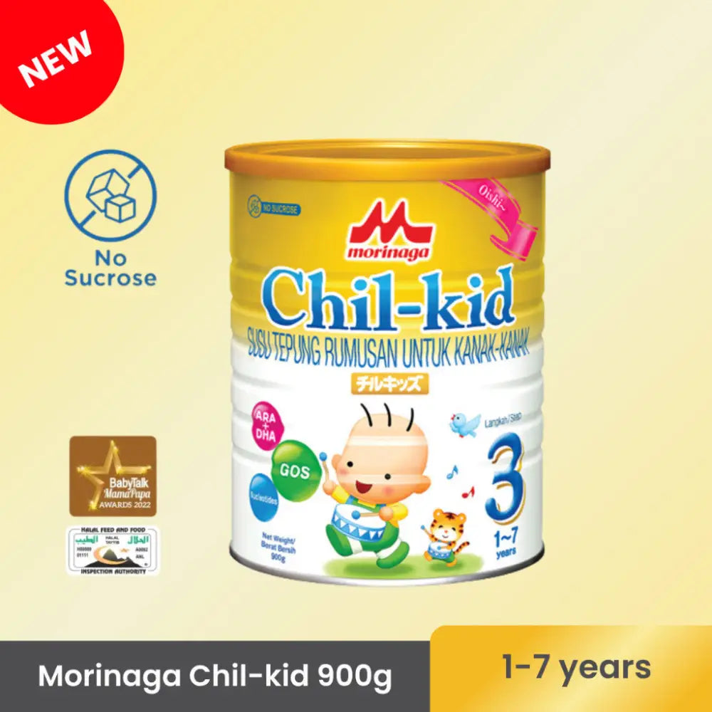 Morinaga Chil-Kid 900g formula milk for children aged 1-7 years with no sucrose and added DHA