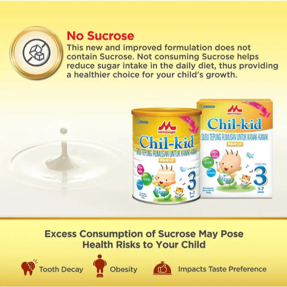 Morinaga Chil-Kid 900g formula milk with improved no sucrose formulation for children's healthy growth