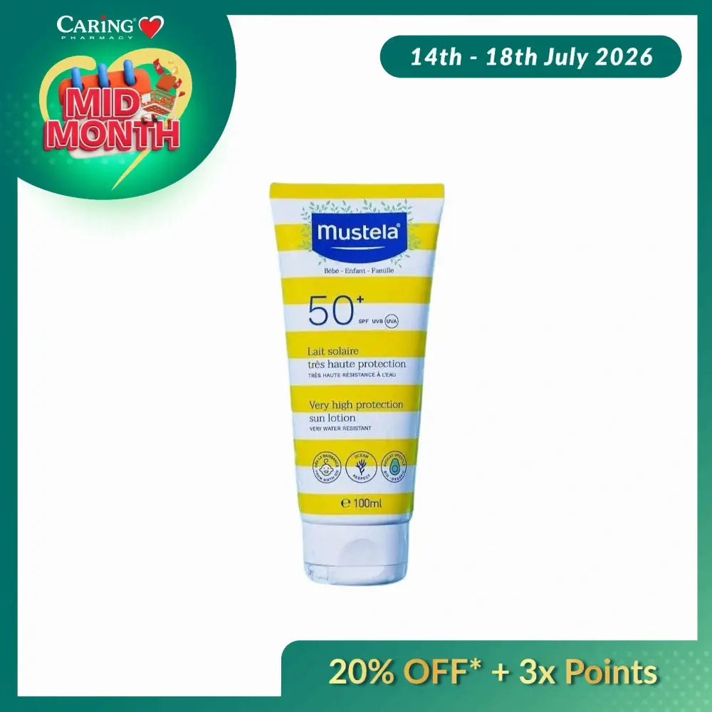 MUSTELA VERY HIGH PROTECTION FACE SUN LOTION SPF50+ 100ML