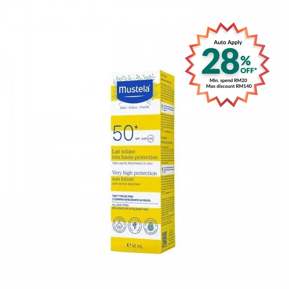 MUSTELA VERY HIGH PROTECTION FACE SUN LOTION SPF50+ 40ML